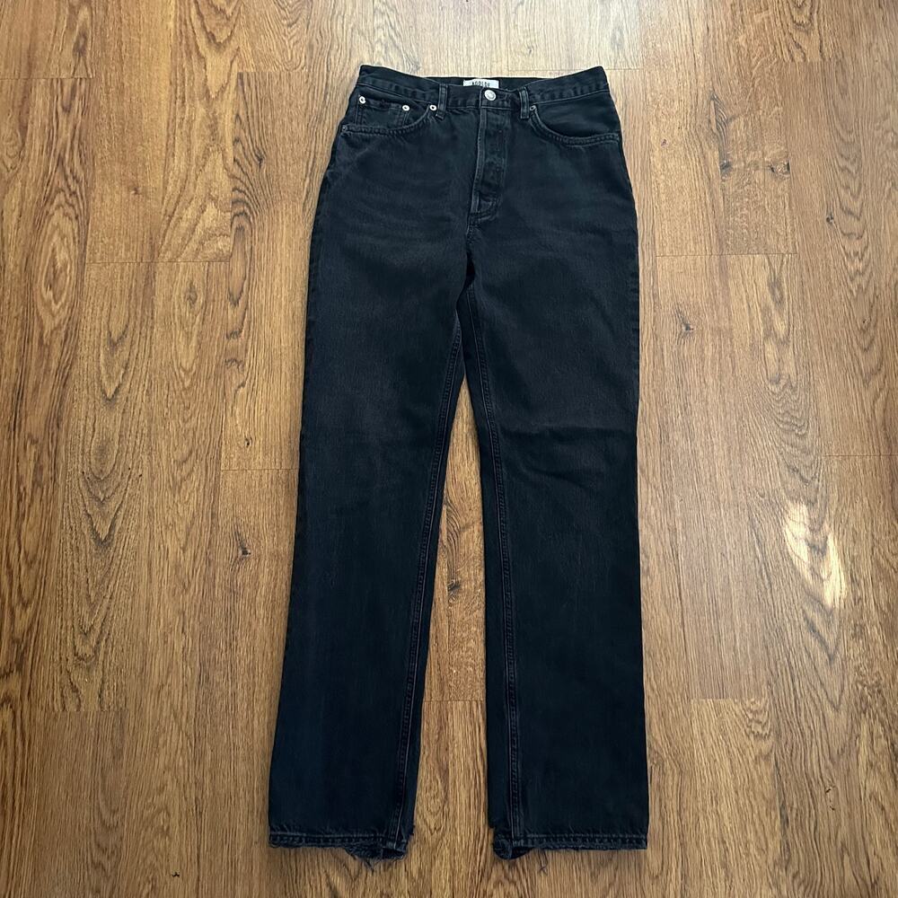 Agolde Straight Leg Jeans in Black Wash